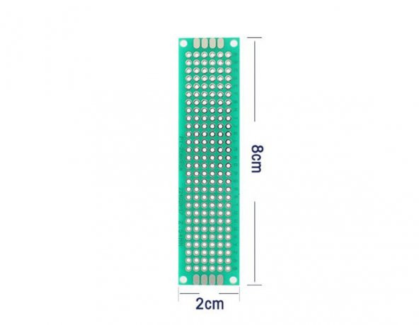 2x8cm Epoxy Çift Taraflı Prototip Delikli Plaket - Resim 2