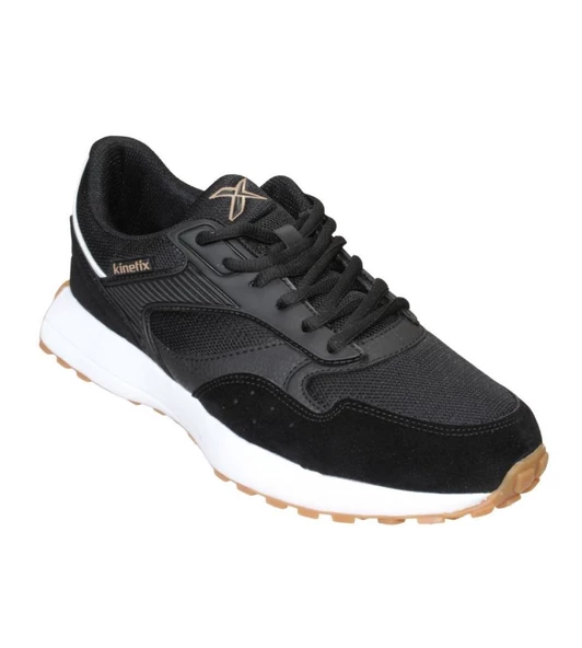 Kinetix Erkek Siyah Gri Kauçuk Kaymaz Taban Fileli Sneaker Spor Yürüyüş Ayakkabı ürün görseli 1