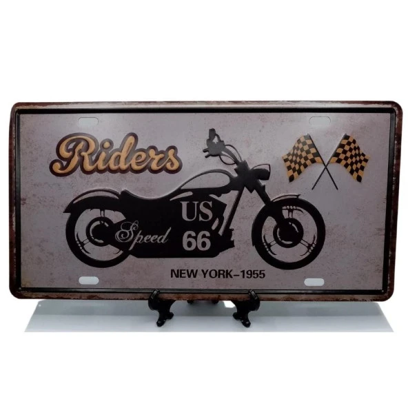 Dekoratif 3D Metal Plaka New York 1955 Riders 30cm ürün görseli 1