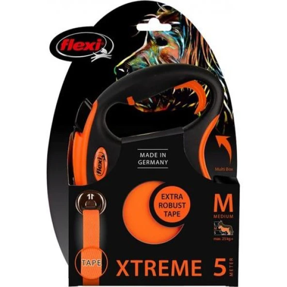 Flexi XTREME Otomatik Şerit Köpek Gezdirme Kayışı 5 Metre Medium ürün görseli 1