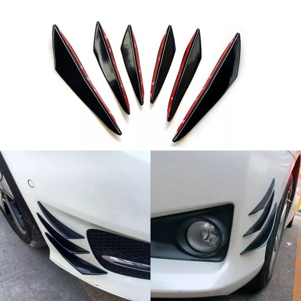 Üniversal Esnek Spor Tampon Bıçağı Piano Black Sağ Sol 6 Adet ürün görseli 1