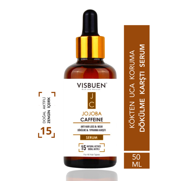 Jojoba & Kafein 16 Doğal Aktifli Saç Dökülmesine ve Yıpranmasına Karşı Serum ürün görseli 1