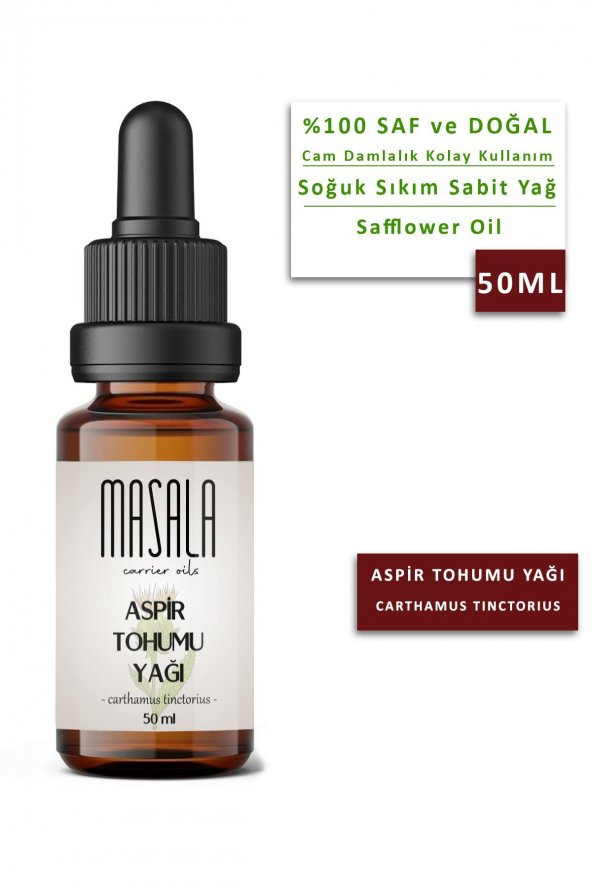 Masala Aspir Tohumu Yağı 50 ml. (Safflower Oil) ürün görseli 1