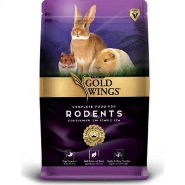 Gold Wings Premium Tavşan Hamster Kemirgen Yemi 1 kg x 5 Adet ürün görseli 1