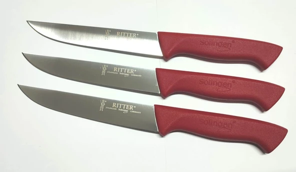 SOLİNGEN GÜNLÜK KULLANIM BIÇAĞI KIRMIZI 4 ADET '' 15 cm ürün görseli 1
