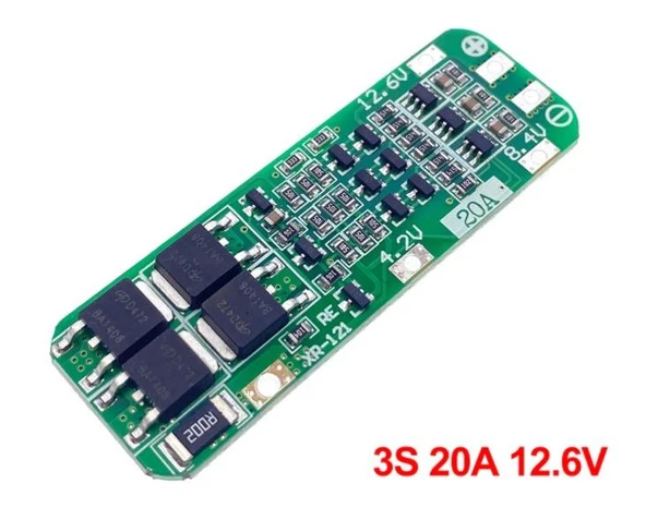 3S 20A BMS 12.6V 18650 Lityum LiPo Pil Şarj Koruma Modülü ürün görseli 1