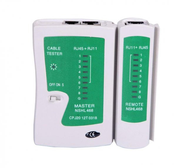 Network Tester RJ45-RJ11 ADSL İnternet Kablo Test Cihazı Cat5-6 ürün görseli 1