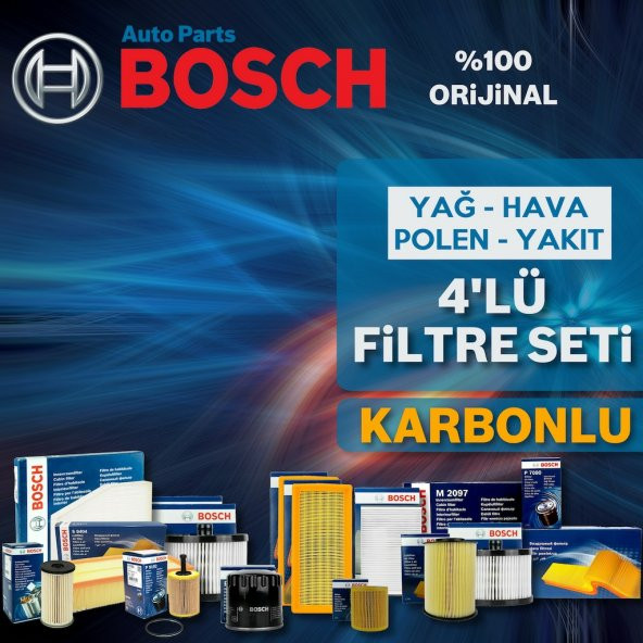 Citroen C4 1.6 Vti Bosch Filtre Bakım Seti 2011-2015 4lü Karbonlu ürün görseli 1