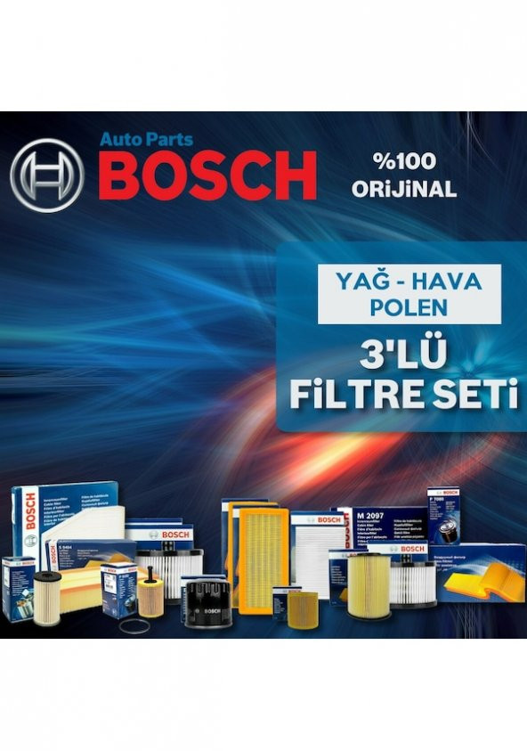Honda Civic 1.6 FD6 Bosch KARBONLU Filtre Bakım Seti 2007-2012 3K ürün görseli 1