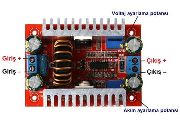400w 15A DC-DC Voltaj Yükseltici Boost Converter Regülatör - Resim 6
