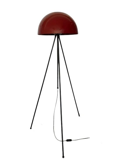 Rsylight Retro Metal Dekoratif Siyah Bordo 3 Ayaklı Köşe Lambası Lambader ürün görseli 1