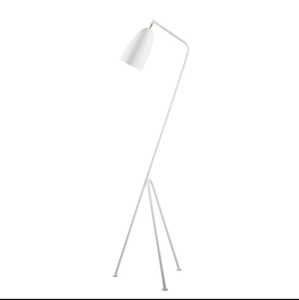 Rsylight Retro Metal Dekoratif Beyaz 3 Ayaklı Köşe Lambası Lambader ürün görseli 1