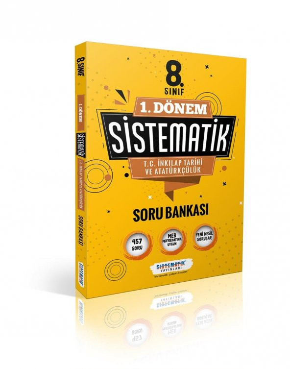 8. Sınıf 1.Dönem T.C. İnkılap Tarihi ve Atatürkçülük Soru Bankası Sistematik Yayınları ürün görseli 1