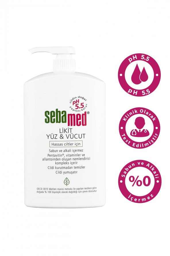 SEBAMED LİKİT YÜZ VE VÜCUT TEMİZLEYİCİ 1000 ML ürün görseli 1