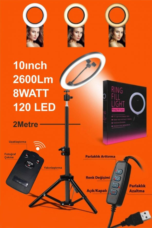 Rıng Fıll Lıght Led Işık Tripod Ile Bluethoot Kumanda -TİKTOKER ürün görseli 1
