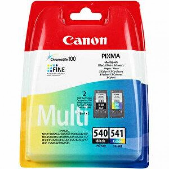 Canon 540-541 Orijinal Kartuş İkili (Siyah-Renkli) Paket ürün görseli 1