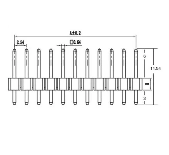 1x4 Erkek Pin Header - 2.54mm - Resim 3
