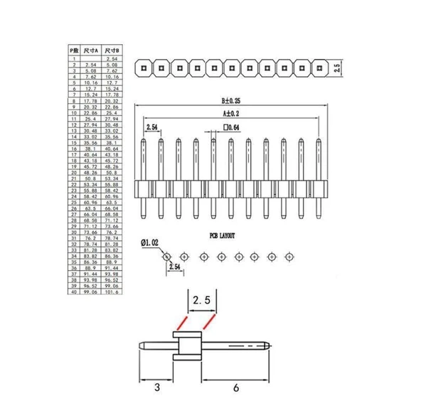1x4 Erkek Pin Header - 2.54mm - Resim 6