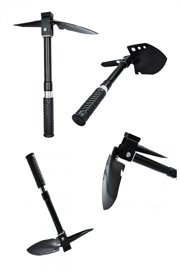 Kamp Küreği, Katlanır Multi Çelik Kürek, Çekiç, Çapa, Multitools Katlanır Kürek - Resim 7