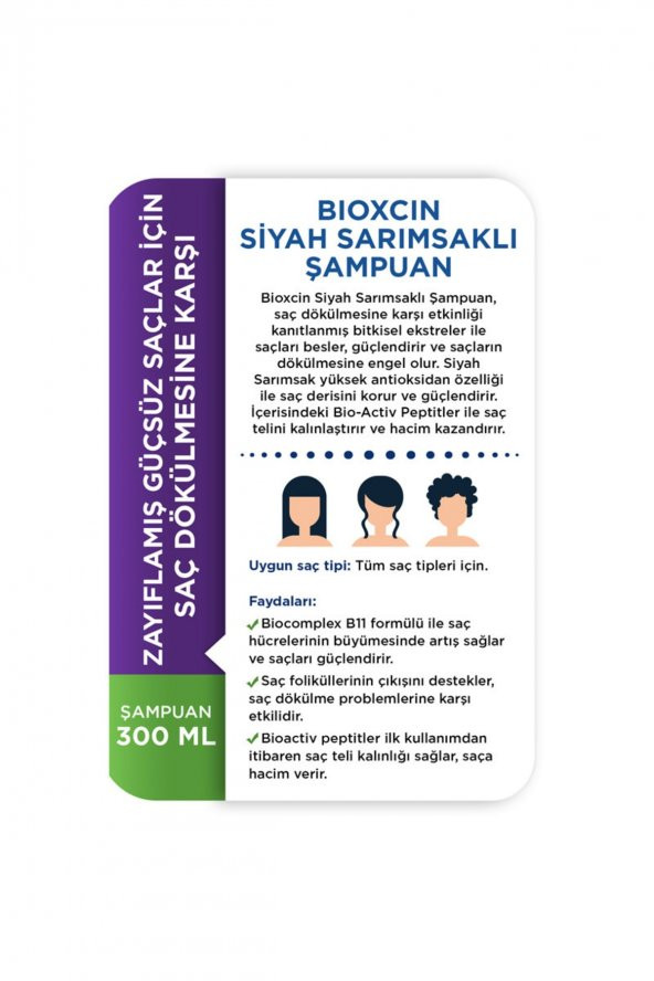 BIOXCIN SIYAH SARIMSAK ŞAMPUANI 300 ML - Resim 3