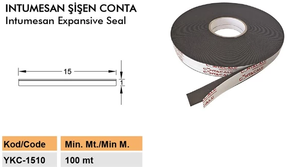 Contacall Yangın İntümesan Kapı Fitili Yangın Duman Contası 15X10 25 Metre ürün görseli 1