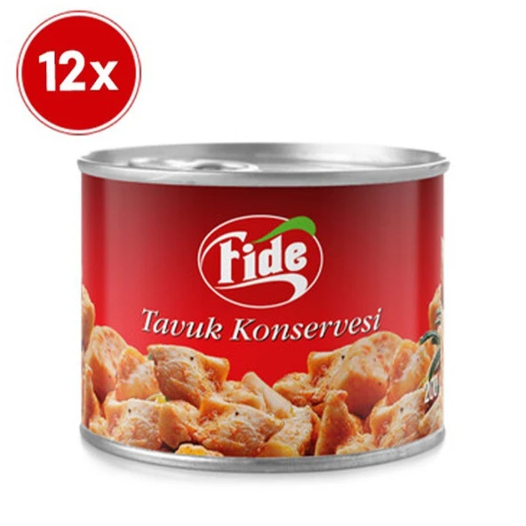 Fide Tavuk Konservesi 12 X 200 Gr - Resim 2