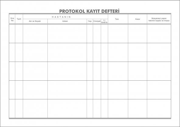Protokol Hasta Kayıt Defteri 100 Yaprak 23x32 cm (200 Sayfa) ürün görseli 1