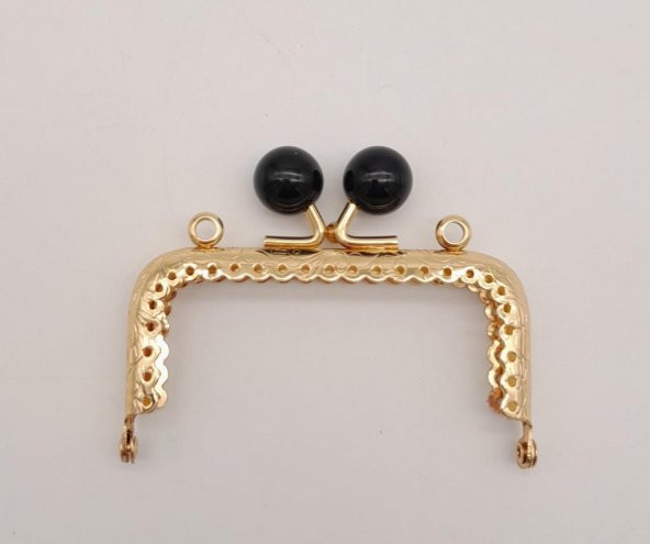 Angel Çanta Aksesuar 8.5 cm Siyah Toplu Çanta Klipsi Çanta Bursu Light Gold Metal ürün görseli 1
