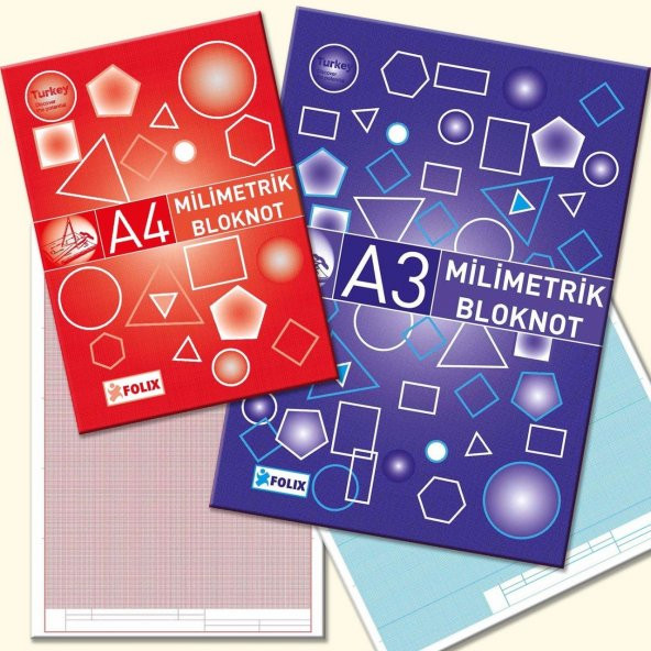 MİLİMETRİK Bloknot A4 MAVİ 30 Yaprak - Resim 3