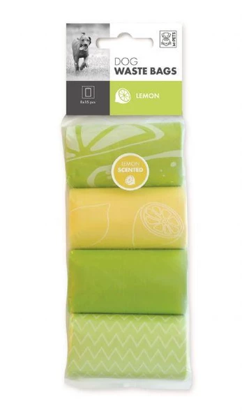 M-PETS DIŞKI TOPLAMA POŞETİ LİMON KOKULU 8X15PCS ürün görseli 1