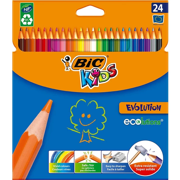 Bic Kids Evolution Kuru Boya Kalemi 24 Renk ürün görseli 1