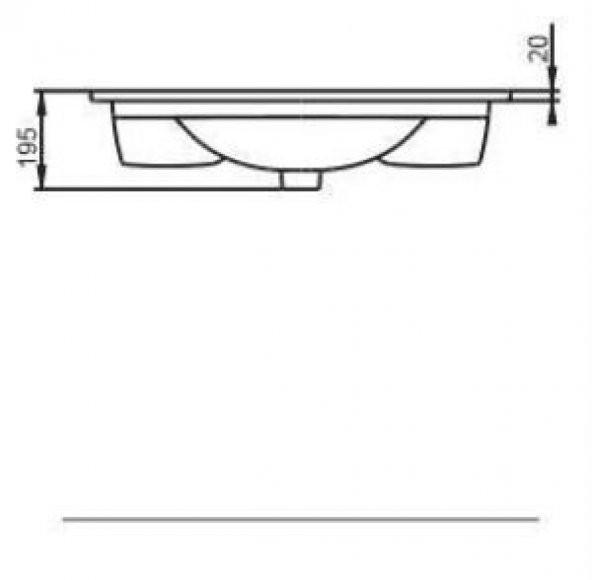 Seramiksan Luna Flat Lavabo 80Cm - Resim 4