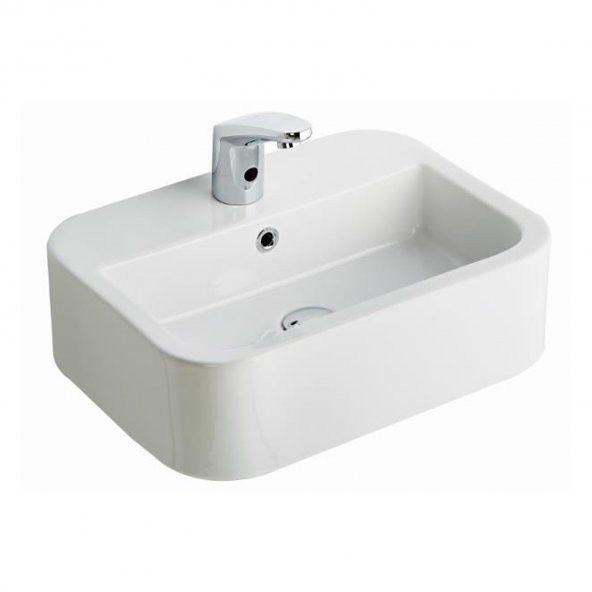 Seramiksan Aqua Tezgah Üstü Oval Dikdörtgen Lavabo 56CM ürün görseli 1
