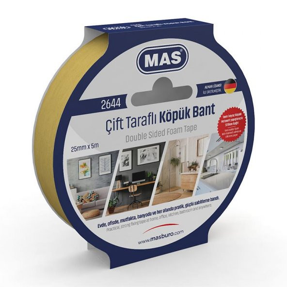 MAS CIFT TARAFLI KOPUK BANT 25MM X 5M 2644 ürün görseli 1