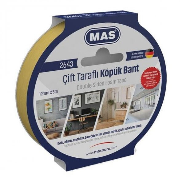 MAS CIFT TARAFLI KOPUK BANT 19MM X 5M 2643 ürün görseli 1