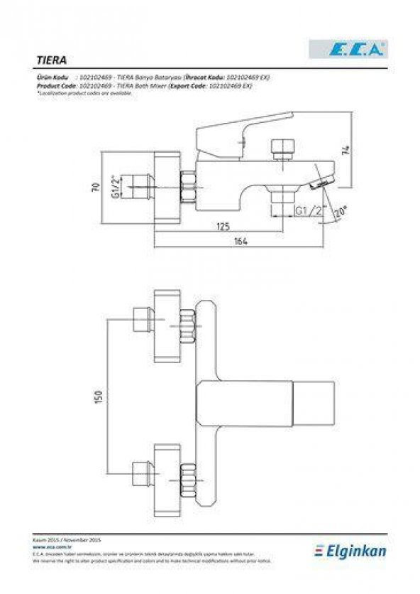 ECA Tiera Banyo Bataryası Beyaz Renkli 104802469 E.C.A. - Resim 2