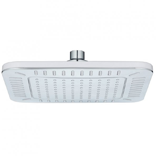T-May Banyo Çamlıca Kare Tepe Duş Seti Başlığı Krom - Beyaz Paslanmaz ürün görseli 1