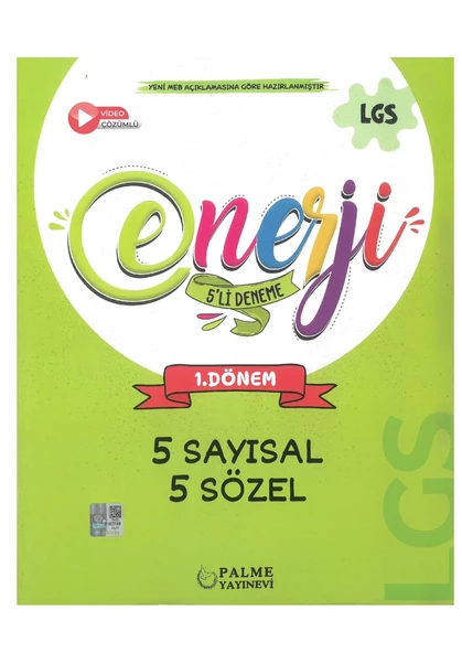 Palme Yayıncılık 8. Sınıf LGS 1. Dönem Enerji 5'li Deneme Yeni ürün görseli 1