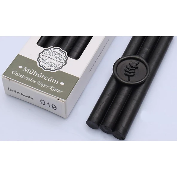 Mühür Mumu Çubuk 11mm x 120mm 10 lu Paket Model No:19 (KÖMÜR SİYAH) ürün görseli 1