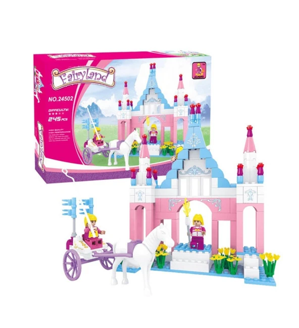 Ausini-Asya Bricks 24502, Fairyland 245 Parça Şato ve At Arabası Temalı Lego Seti ürün görseli 1