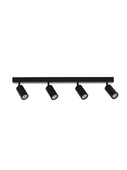 Rsylight Metal Modern Spor 4 Lü Siyah  Mafsallı Led Spot Avize Beyaz Ampullü ürün görseli 1