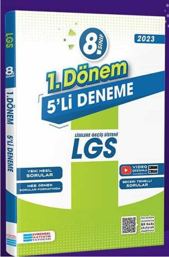 8. Sınıf 1.Dönem Video Çözümlü 5 Li Deneme Evrensel İletişim Yayınları ürün görseli 1