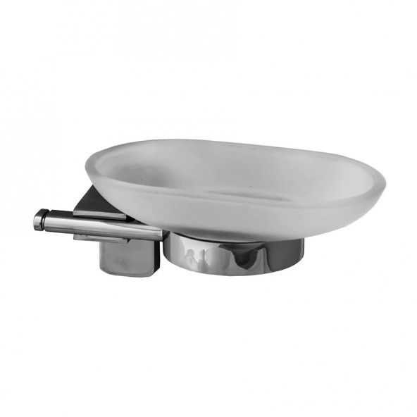 Tema Banyo Premium Cam Katı Sabunluk Duvara Monte Krom 71003 ürün görseli 1