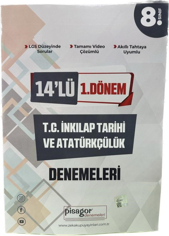 ZEKA KÜPÜ 8.SINIF PİSAGOR İNKILAP DENEME 1.DÖNEM ürün görseli 1