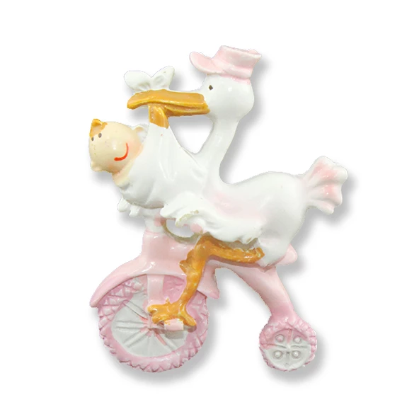 12 Adet 3.9cm Bisikletli Leylek Biblo - Resim 3