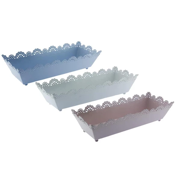 12x31cm Metal Tepsi Saksı Dikdörtgen Sepet ürün görseli 1