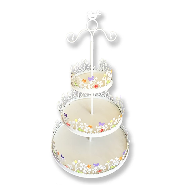 Renkli Metal Cupcake Standı 3 Katlı - Resim 2