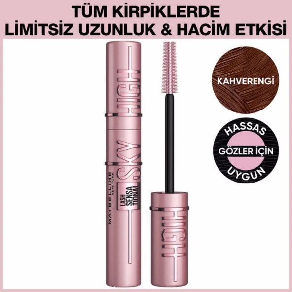 Maybelline New York Lash Sensational Sky High Kahverengi Maskara ürün görseli 1