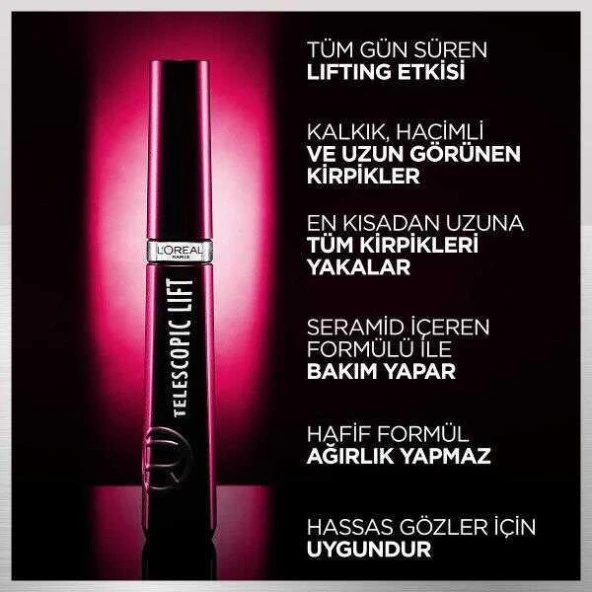 L'Oréal Paris Telescopic Lift Maskara - Resim 8