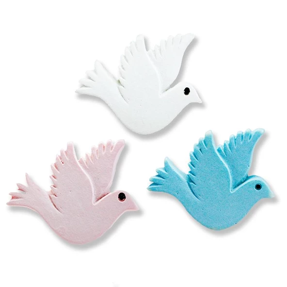 12 Adet 3x2,5cm Minik Güvercin Kuş Biblo - Resim 4